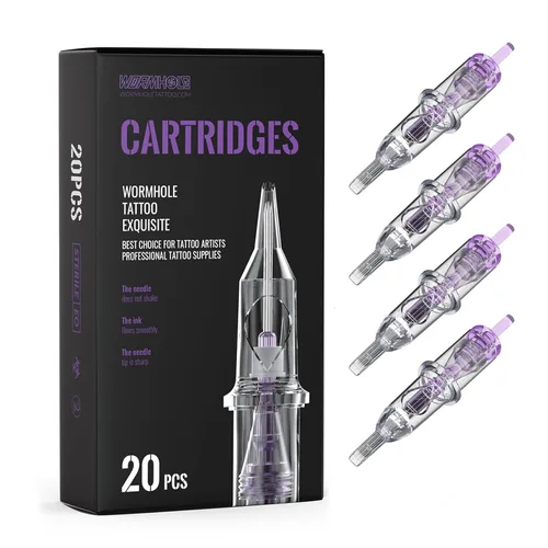 Miniatura 13 de Wormhole Tattoo Agujas de cartucho, 20 cartuchos desechables de aguja de tatuaje 7M1, estándar de 7 pilas Magnum para bolígrafo de tatuaje, máquina