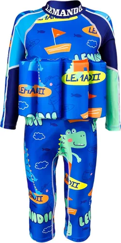 Miniatura 12 de Traje de baño de una pieza para bebés y niños con protección solar UPF 50+ para playa, piscina y juegos de verano para niños y niñas Dinosaurio azul