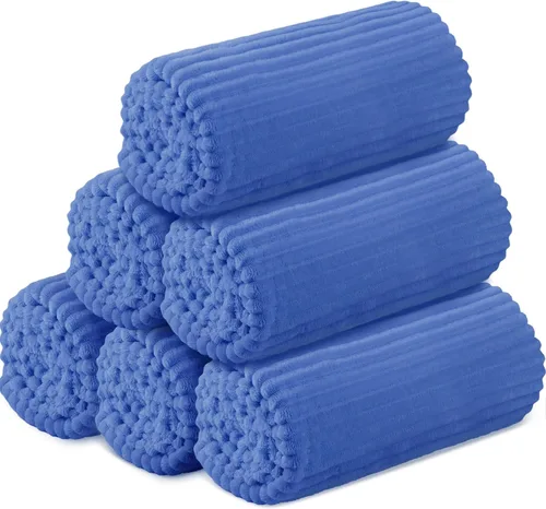 Miniatura 34 de Buryeah 6 Piezas Manta de Franela a Granel 50 x 60 pulgadas Manta para Pijamadas Boda al Aire Libre Manta Ligera, Certificado Oeko-tex Standard 100