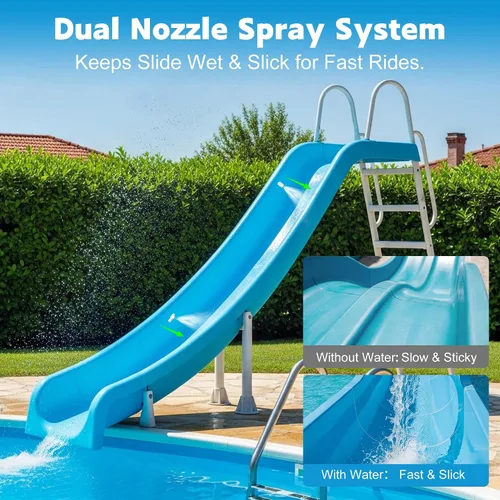 Miniatura 3 de Kit de tubería de agua de tobogán de piscina, kit de manguera de pulverización/piezas para tobogán de piscina enterrado, rociador de agua de tobog