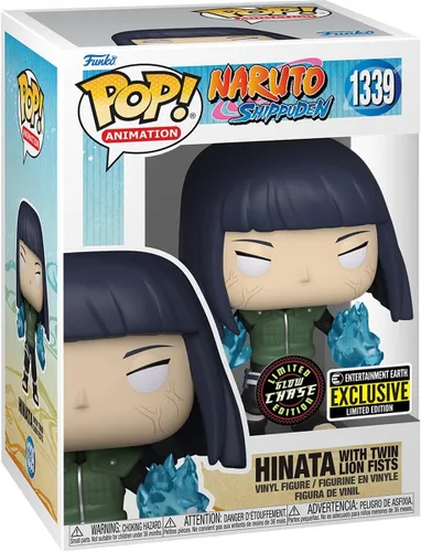 Miniatura 3 de POP Naruto Shippuden - Figura de vinilo de Chase Funko de edición limitada de Hinata con puños de león gemelos (brilla en la oscuridad), multicolor