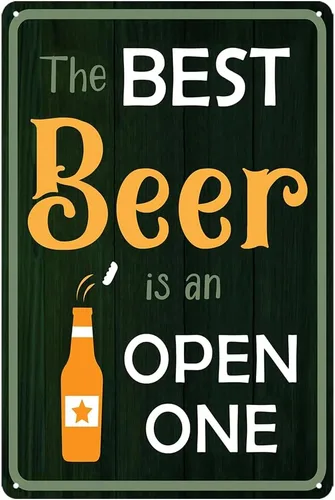 Cartel vintage para bar en casa para decoración de cueva de hombre, divertidos regalos de cerveza, el mejor cartel de cerveza es uno abierto, cartel