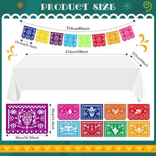 Miniatura 2 de Newwiee Juego de 82 velas LED de papel sin llama, abanico de flores de caléndula, diseño de mariposa monarca, papel picado, mantel desechable