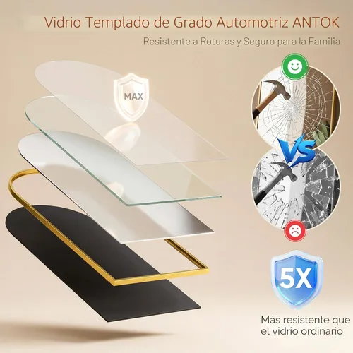 Miniatura 6 de Espejo de longitud completa, de 59 x 19 pulgadas, de suelo, arqueado, no empotrado, con soporte, colgante, montado para dormitorio, sala de estar