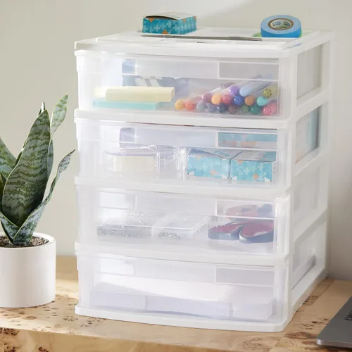 Miniatura 6 de Gracious Living Organizador de escritorio y encimera de 4 cajones con tapa de organización para almacenamiento de manualidades, suministros