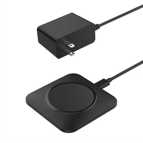 Belkin Cargador inalámbrico de 15 W con certificación Qi, no magnético, fácil de alinear, almohadilla de carga inalámbrica rápida, cargador compacto