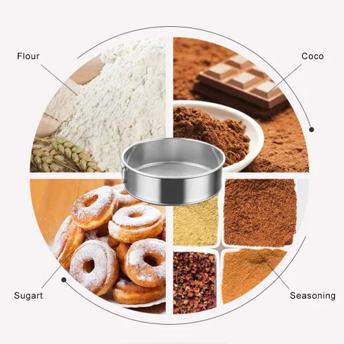 Miniatura 5 de Webake Tamiz de 6 pulgadas 60 de malla, 8 pulgadas 40 tamices de malla fina, juego de 2 tamices de acero inoxidable redondos para hornear, colar