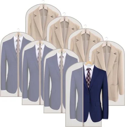 Miniatura 20 de Zilink Bolsas de ropa transpirables para abrigo de piel de 43", bolsas de traje para almacenamiento en armario, fundas transparentes para chaqueta