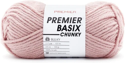 Miniatura 14 de Premier Yarns Basix Hilo Chunky Grueso, Perfecto para Elaborar Proyectos Rápidos, Peso Voluminoso, Hilo Acrílico, Acero, 3.5 onzas, 117 yardas