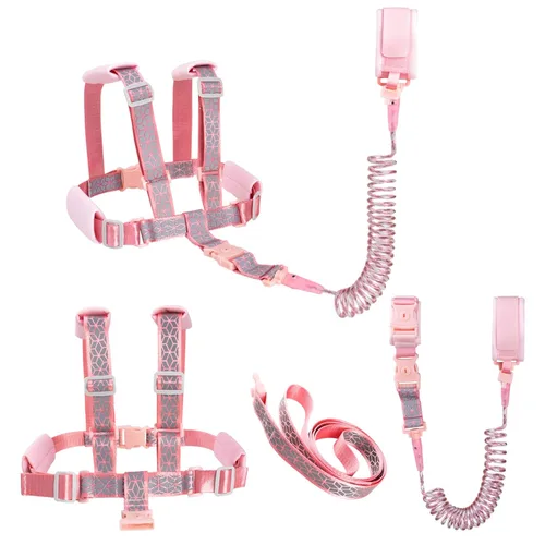 Miniatura 9 de Correa para niños pequeños y arnés ajustable 4 en 1 antipérdida Correa de seguridad reflectante con enlace de muñeca para niños, niñas y niños