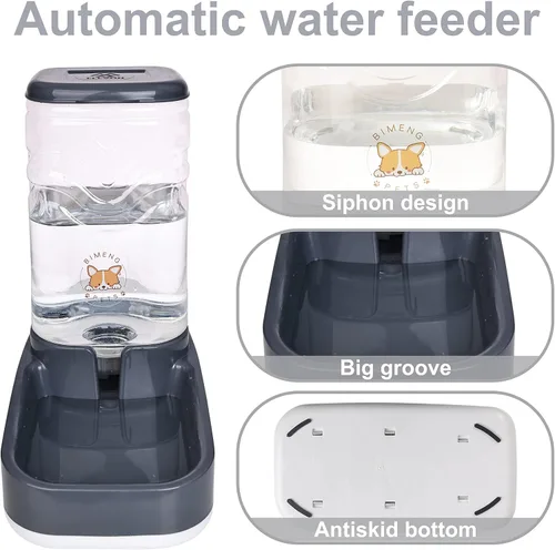 Miniatura 4 de Elevon Comedero Automático para Gatos, Juego de Cuenco Dispensador de Comida y Agua por Gravedad para Perros Pequeños y Medianos, Comedero
