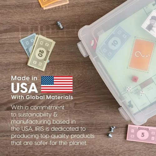 Miniatura 10 de IRIS USA Caja Organizadora de Almacenamiento para Juegos de Mesa y Manualidades con Tapa de Cierre a Presión, Paquete de 4 Contenedores de Plástico
