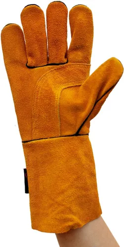 Miniatura 5 de SAFE HANDLER Guantes de soldadura reforzados de cuero para mayor destreza, refuerzo de doble palma, resistentes al calor para hornos, barbacoa