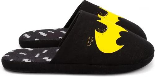 Miniatura 4 de DC Comics Batman - Pantuflas para hombre con logotipo amarillo oscuro, Negro