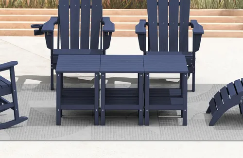 Miniatura 40 de KINGYES Mesa auxiliar doble, mesa auxiliar Adirondack- Aruba