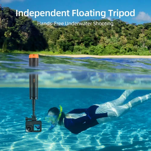 Miniatura 3 de TELESIN 4 en 1 Palo de Selfie Flotante Agarre de Mano Trípode Impermeable Extensible Monopié para GoPro Hero 13, 12, 11, 10, 9, 8, DJI OSMO Action 6