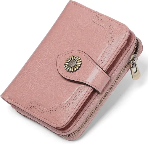 Miniatura 11 de SENDEFN Carteras pequeñas para mujer, con bloqueo RFID, de cuero, plegable, tarjetero con ventana de identificación