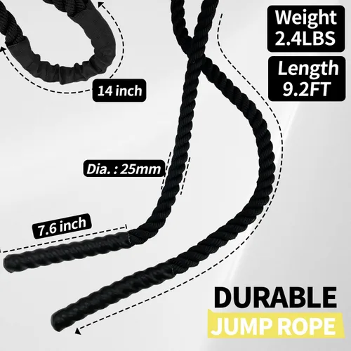 Miniatura 2 de Cuerda de saltar con peso para fitness, cuerda de entrenamiento muscular total de 2.4 libras para mujeres y hombres, cuerda de saltar para adultos