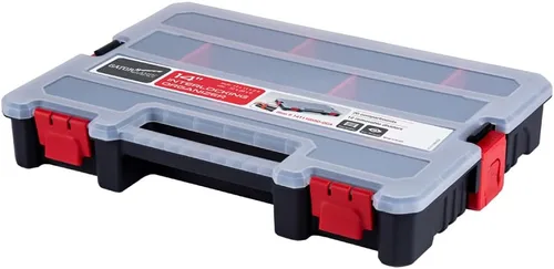 Miniatura 11 de Paquete de 2 cajas organizadoras de piezas pequeñas, organizador apilable de almacenamiento de accesorios con 20 compartimentos y divisores, a.