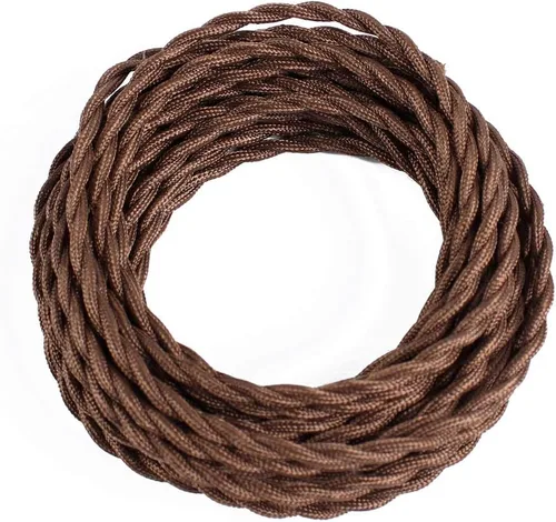 Miniatura 17 de Cable trenzado cubierto de tela para lámpara de 25 pies, 18/2 industrial eléctrico estilo vintage, calibre 18 estilo antiguo para lámpara retro