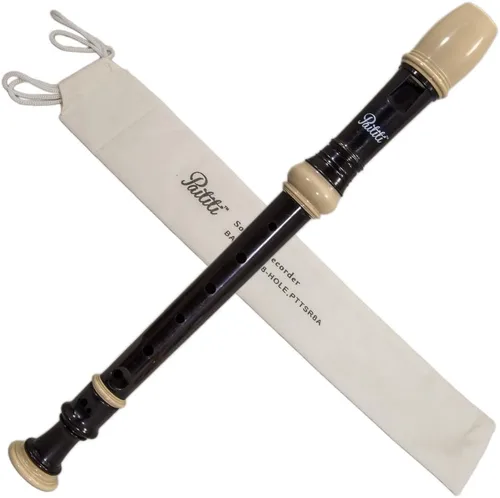 Miniatura 6 de Flauta dulce Paititi Soprano de 8 orificios con varilla de limpieza + gráfica de dedos + estuche para instrumento de música, Cremoso, Estándar