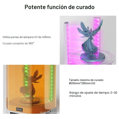 Miniatura 4 de ELEGOO Mercury Plus V3.0 - Estación de lavado y curado, gran capacidad de 7.5 L, compatible con impresoras 3D Mars Saturn Photon Halot MSLA LCD DLP
