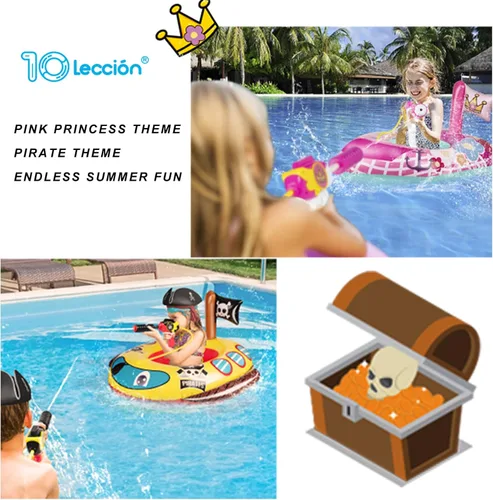 Miniatura 3 de 10Leccion Flotadores de piscina para niños pequeños de 3 a 8 años, divertidos juguetes acuáticos de verano