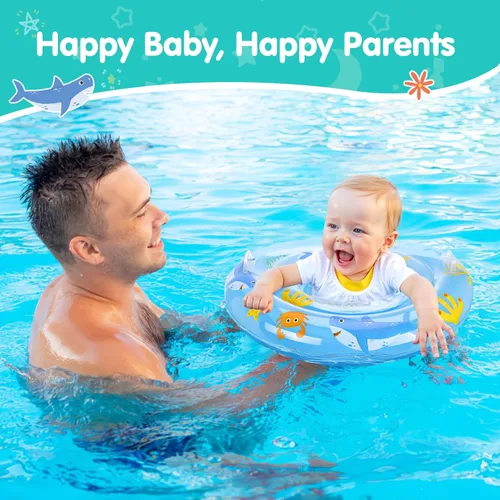 Miniatura 6 de Flotadores de natación para bebés con asiento ajustable, flotadores inflables de PVC de doble capa para niños pequeños