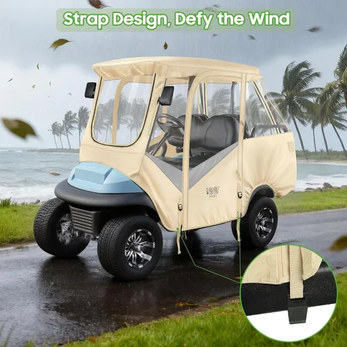 Miniatura 6 de 10L0L Carcasa para carrito de golf para 4 pasajeros para Club Car Precedent de 57 pulgadas, cubierta de lluvia transparente impermeable 600D