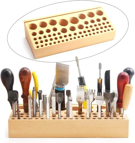 Miniatura 4 de 68 estilos de cuero para herramientas de madera, perforadora de cuero profesional, organizador de herramientas de cuero, caja de almacenamiento