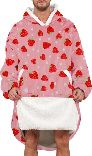 Miniatura 14 de Century Star Manta con capucha para mujeres y hombres, sherpa, de gran tamaño, gruesa, acogedora, suave, cálida, para adultos, sudadera con capucha