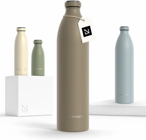 Miniatura 50 de LARS NYSØM Botella de agua XL de acero inoxidable aislada 12oz 17oz 25oz 34oz 51oz Botella térmica aislada para bebidas calientes y frías Azul