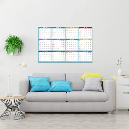Miniatura 8 de Calendario anual de pared 2026, calendario anual grande 2026, enero 2026 - diciembre 2026, 25.2 x 38.2 pulgadas (abierto), calendario 2026