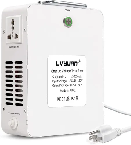 Miniatura 9 de LVYUAN Convertidor de voltaje de transformador elevador de 800 W de 110/120 V a 220/240 V con protección de disyuntor que se adapta perfectamente a