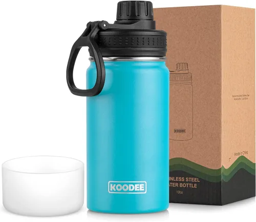 Miniatura 97 de koodee Insulated Water Bottle, 32 oz Stainless Steel Double Wall Vacuum Wide Mouth Sport Bottle with Leakproof Spout Lid (Navy)