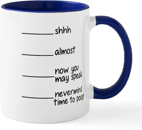 Miniatura 28 de CafePress Time To Poop Mugs Taza de café de cerámica de 11 oz (11.0 fl oz)