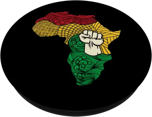 Miniatura 2 de Africa Map Rising Hand Juneteenth African Pride Freedom PopSockets Swappable PopGrip