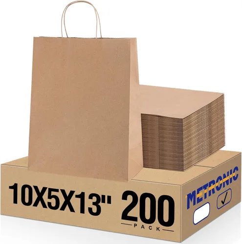 Miniatura 19 de Metronic - Bolsas de regalo de papel kraft con asas de 16 x 6 x 12 pulgadas, paquete de 6000 Para Navidad, recuerdos de fiesta de cumpleaños
