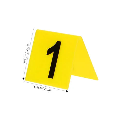 Miniatura 10 de 10 Uds. Marcadores de evidencia Escena del crimen Señalización amarilla para decoraciones de escena del crimen Tarjetas de números de mesa Amarillo
