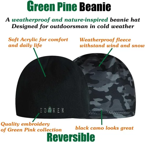Miniatura 5 de EDTREK Gorro de invierno resistente a la intemperie Gorro reversible impermeable y resistente al viento Sombrero de calavera para senderismo