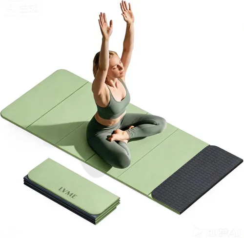 Miniatura 11 de Foldable Yoga Mat 0.32 inches Thick(8mm), SGS Certified POE Material, Non Slip, 71 x 24 inches, Foldable for Travel, Pilates, Camping, Environmental