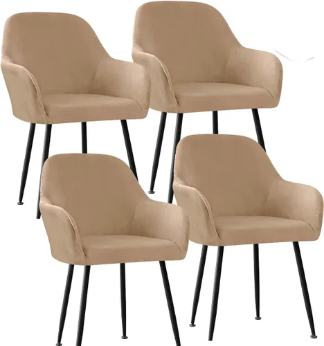 Miniatura 40 de Fundas protectoras de terciopelo elástico para sillas de comedor con brazos y respaldo curvado pequeño, juego de 6/4/2 para cocina, oficina, hogar