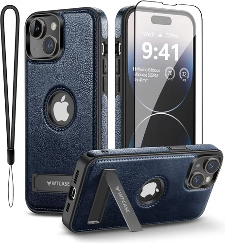 Miniatura 20 de WTCASE Funda magnética de piel para iPhone 14 Pro Max, soporte invisible integrado [compatible con Magsafe] protector delgado compatible con iPhone