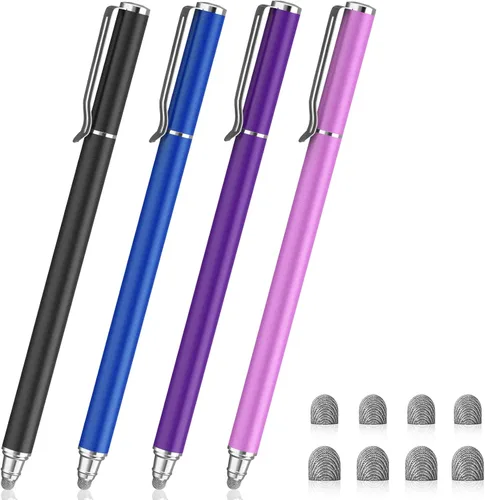 METRO - Lápiz capacitivo universal para pantallas táctiles, punta de fibra capacitiva de alta sensibilidad, lápiz capacitivo 2 en 1 para iPad,