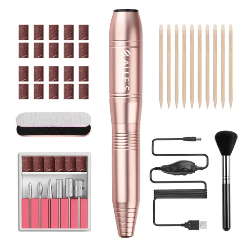 Miniatura 14 de Taladro de uñas eléctrico de 20000 rpm, compacto, portátil, Efile, profesional, manicura y pedicura, kit de taladro de lima de uñas para acrílico