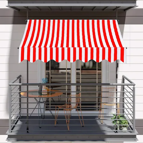 Miniatura 2 de Refugio para parasol sin perforaciones, toldo retráctil con manivela, toldo para patio, toldo impermeable para puerta, exterior para ventana