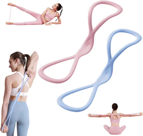 Miniatura 11 de Figura 8 Banda de resistencia para mujeres y hombres, banda de ejercicio con asas antideslizantes, equipo de fitness para gimnasio en casa