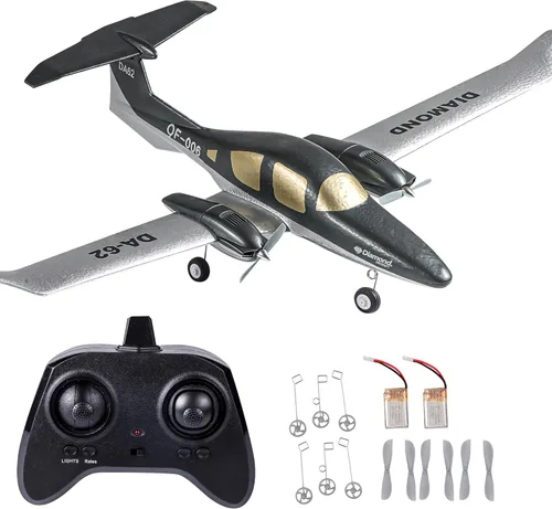 Avión de control remoto RC Avión RTF 2 Chanel Control de radio Avión de diamante para principiantes Envergadura 21.654 in (2 baterías)