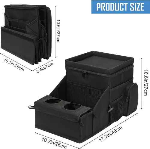 Miniatura 7 de COOLBEBE Organizador de asiento de automóvil, organizador de asiento trasero de automóvil con portavasos para viajes de niños y adultos, organizador