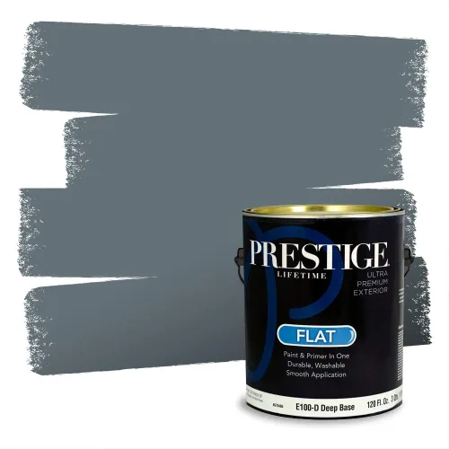 Miniatura 726 de Pintura Exterior + imprimación PRESTIGE, todo-en-uno, 1 galón, acabado mate, color comparable al Valspar* Royal Gray* VS151-Gris real